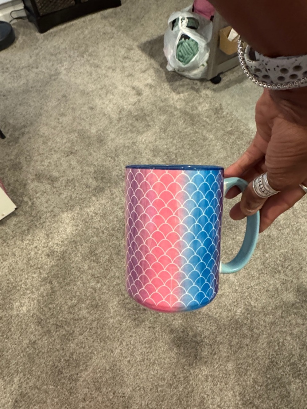 Rainbow Scallop Ceramic Mug - Multicolor - Picture 2 of 2
